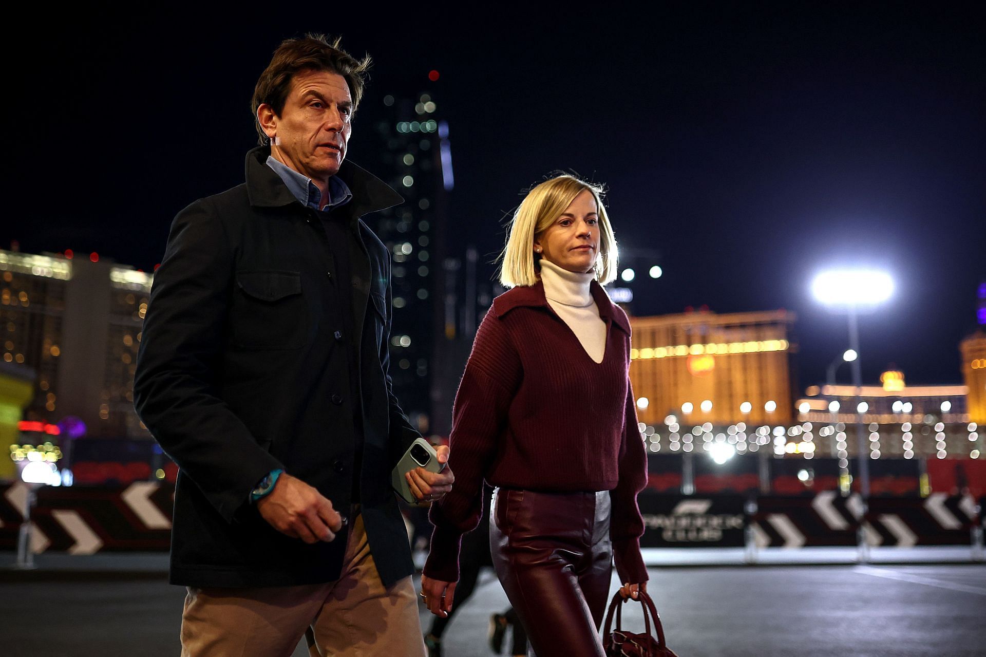 Toto Wolff (L) and Susie Wolff at the F1 Grand Prix of Las Vegas - Source: Getty